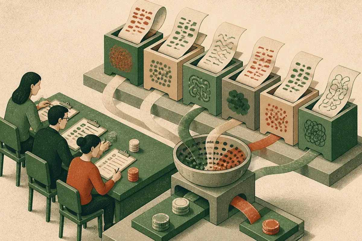 Scoring LLMs When There Is No Right Answer: A Lesson From Survey Economics