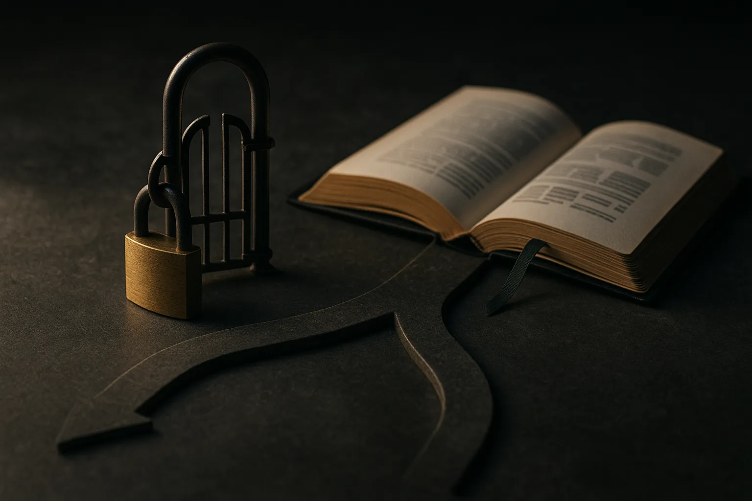 a website root splitting into two paths, one path as a locked gate for crawler control and the other as an open guideboo