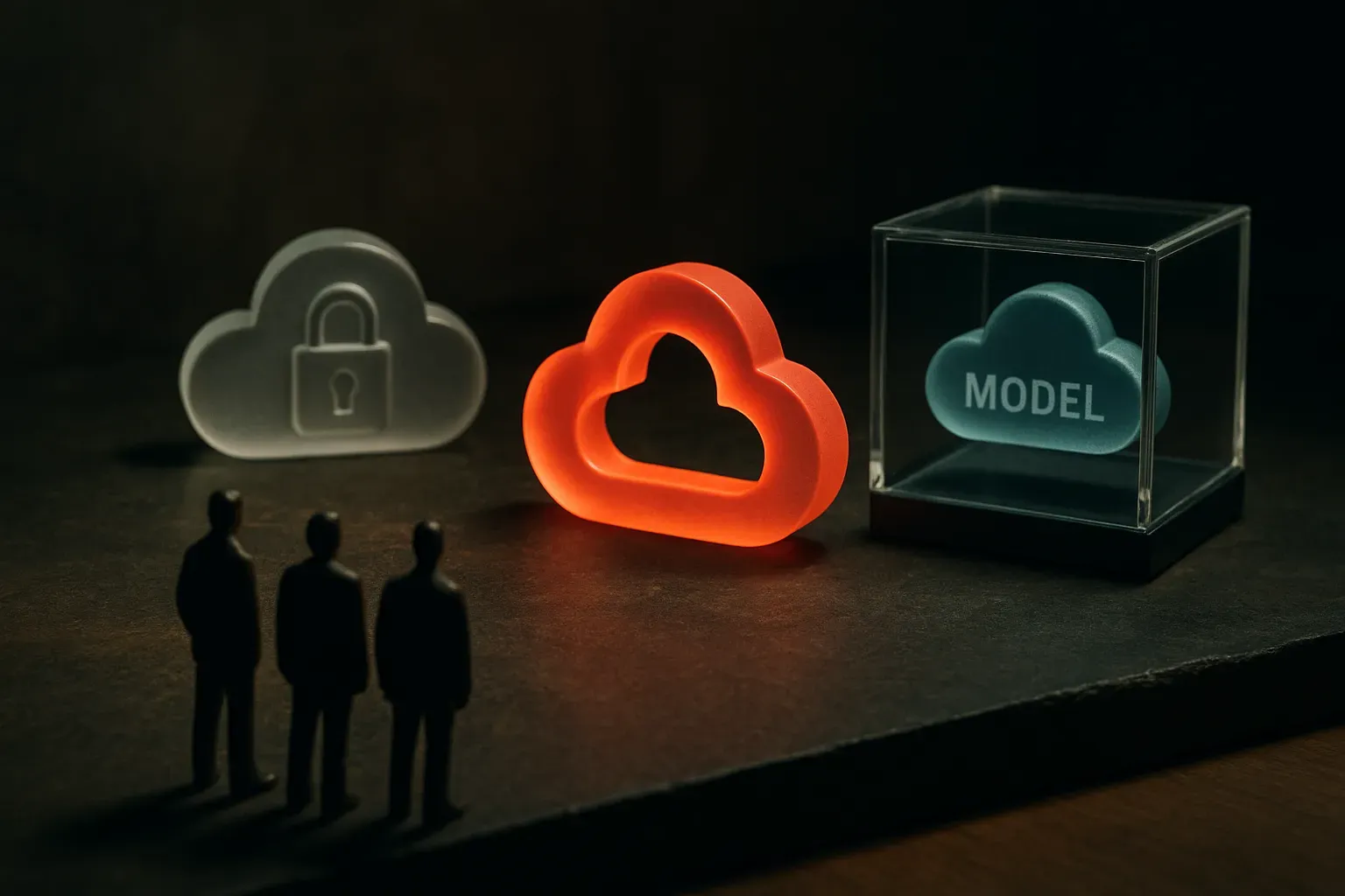 a cautious enterprise team choosing between a locked cloud endpoint, an unfamiliar open model, and a branded open-weight