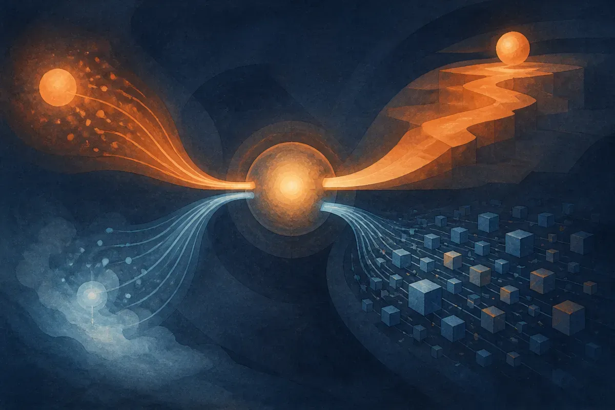 two training signals entering one shared update, then splitting into response-level and token-level credit paths