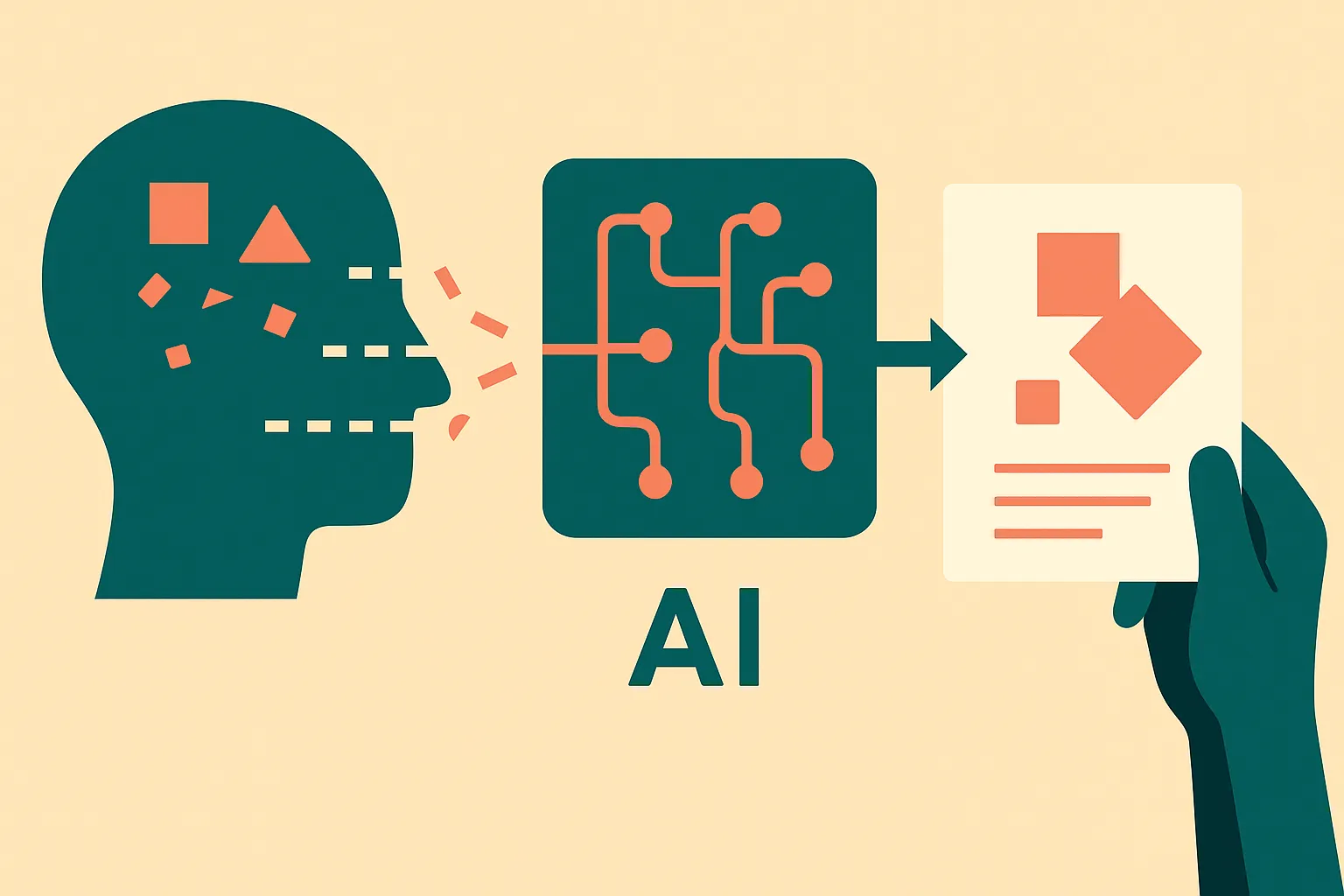a model input being reduced to a few bright fragments, then passing through a model and being compared with a human-mark