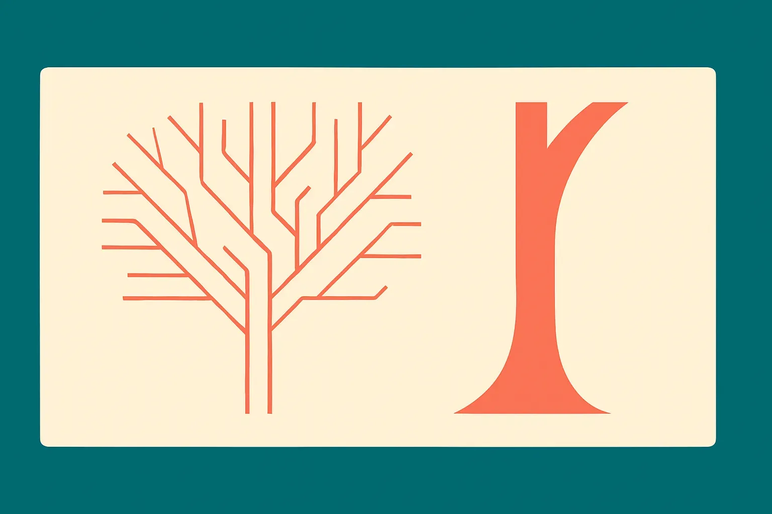 two branching solution trees, one keeping many thin paths open and the other collapsing into one thick dominant path