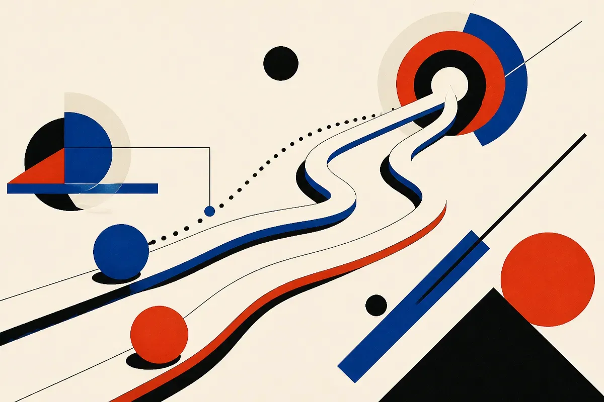 two versions of one model, one with extra context guiding a second version along the same winding path toward a shared g