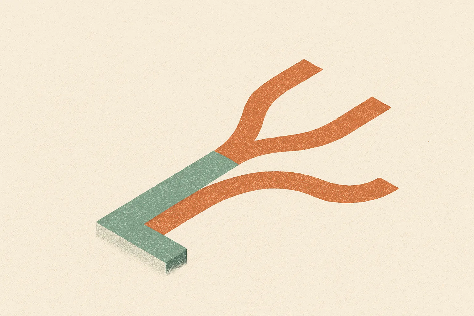 a single word splitting into three distinct paths of different weights