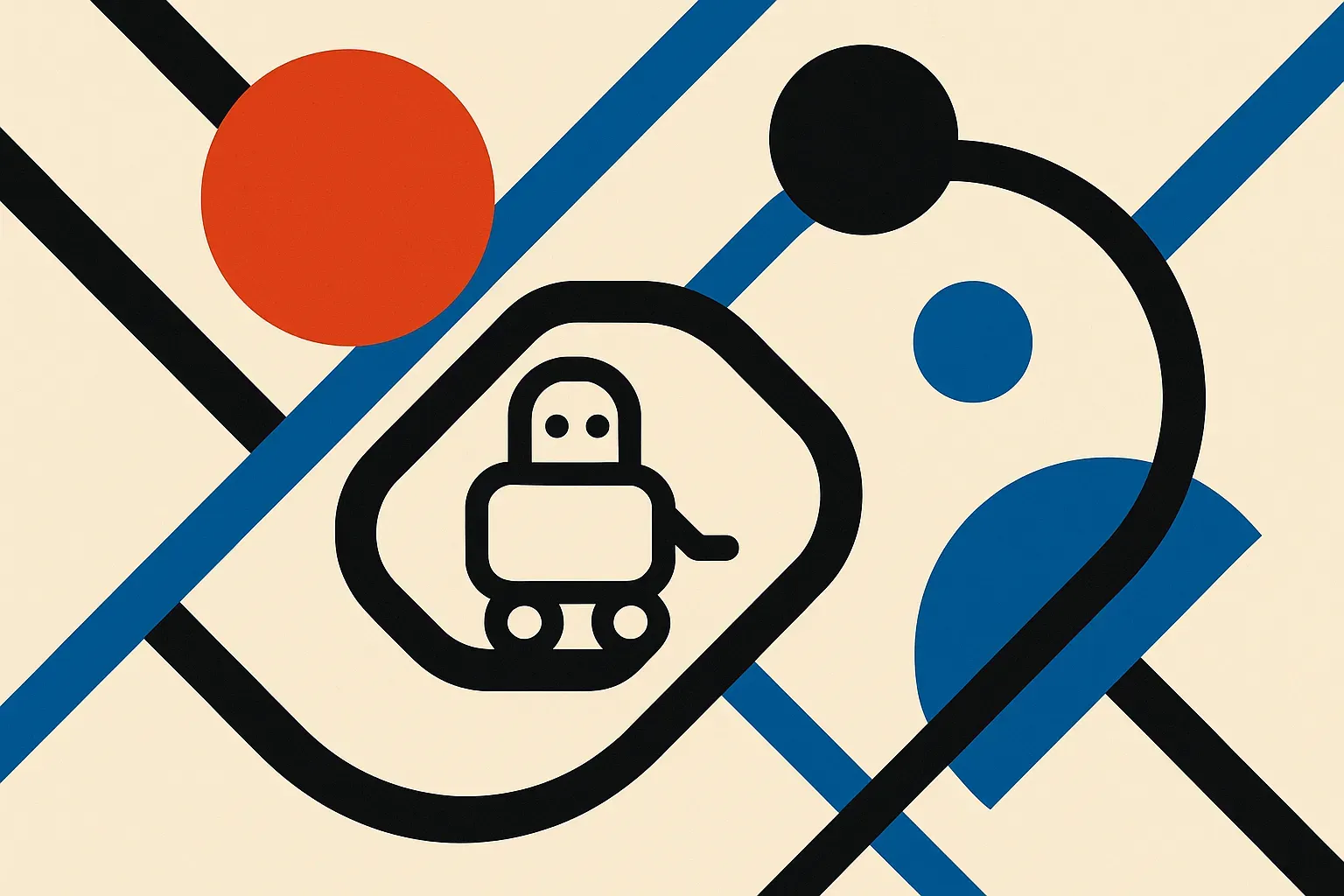 robot route weaving through required zones, optional transit regions, and a continuous closed path