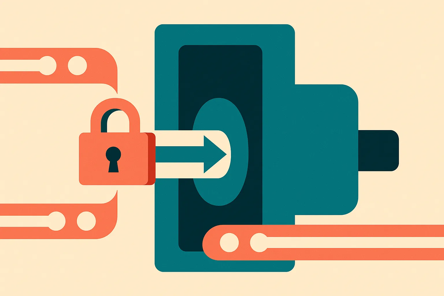 an encrypted object passing through a machine and returning still locked while nearby open data streams bypass it