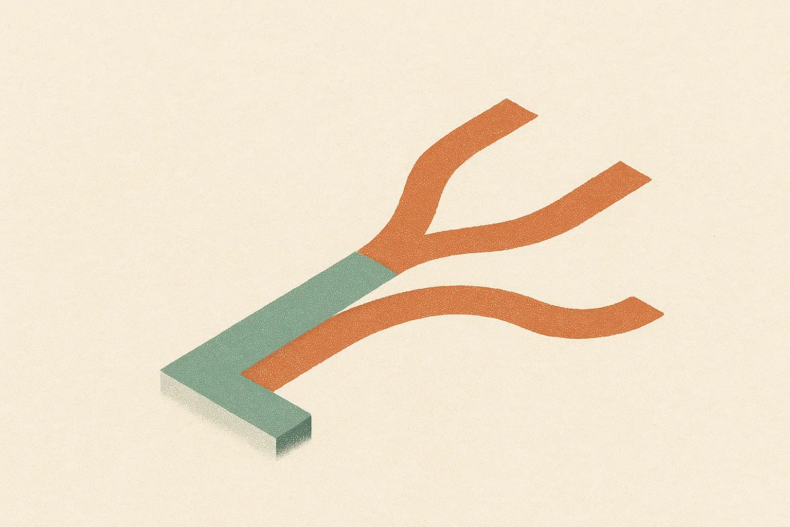 a single word splitting into three distinct paths of different weights