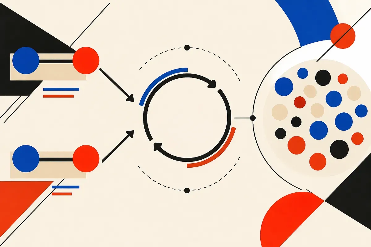 two small verified sentence pairs and a larger pool of single-language sentences feeding into a loop that produces paire