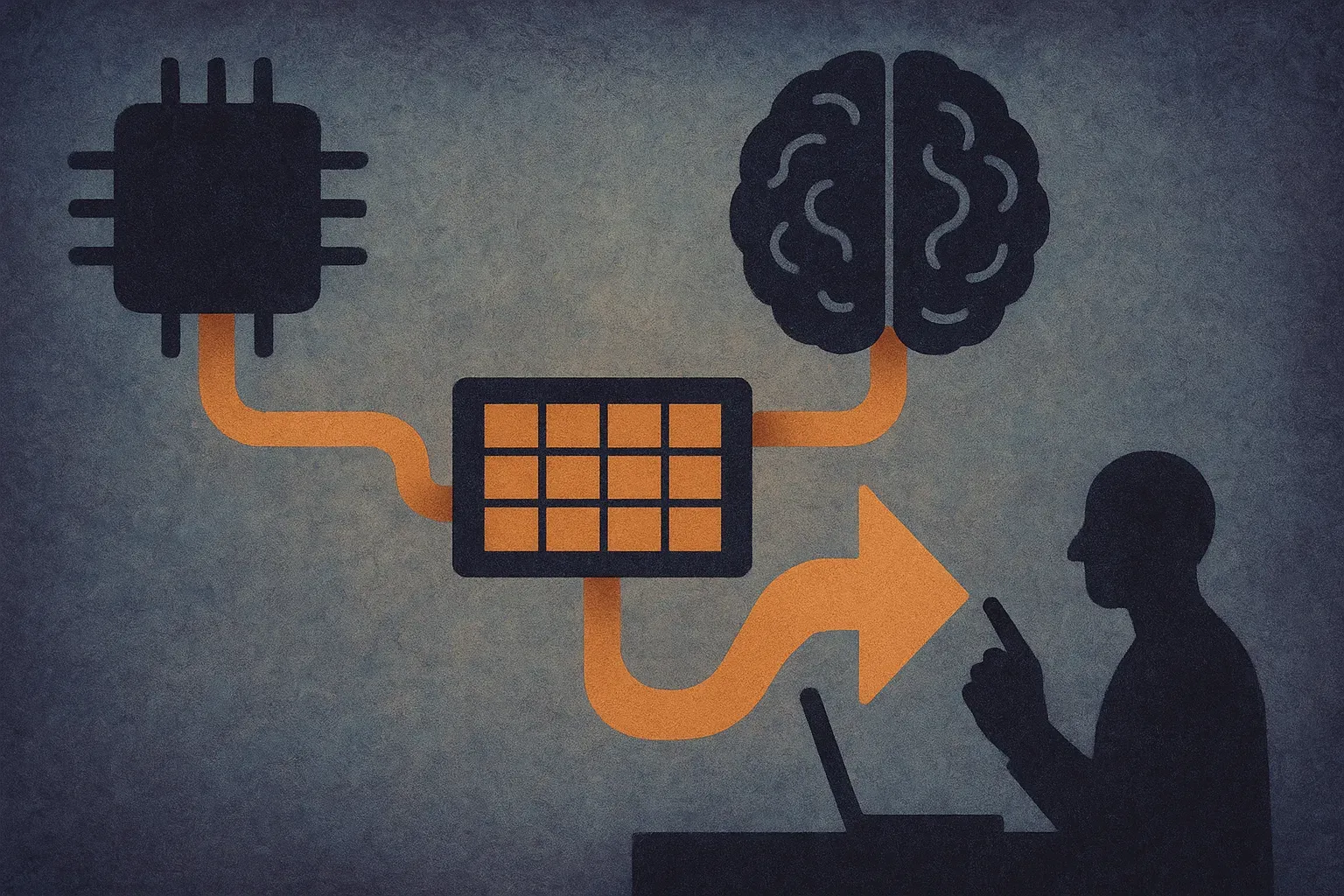 two concrete objects flowing into a shared behavior table, then one uniform pointer shape reaching a caller