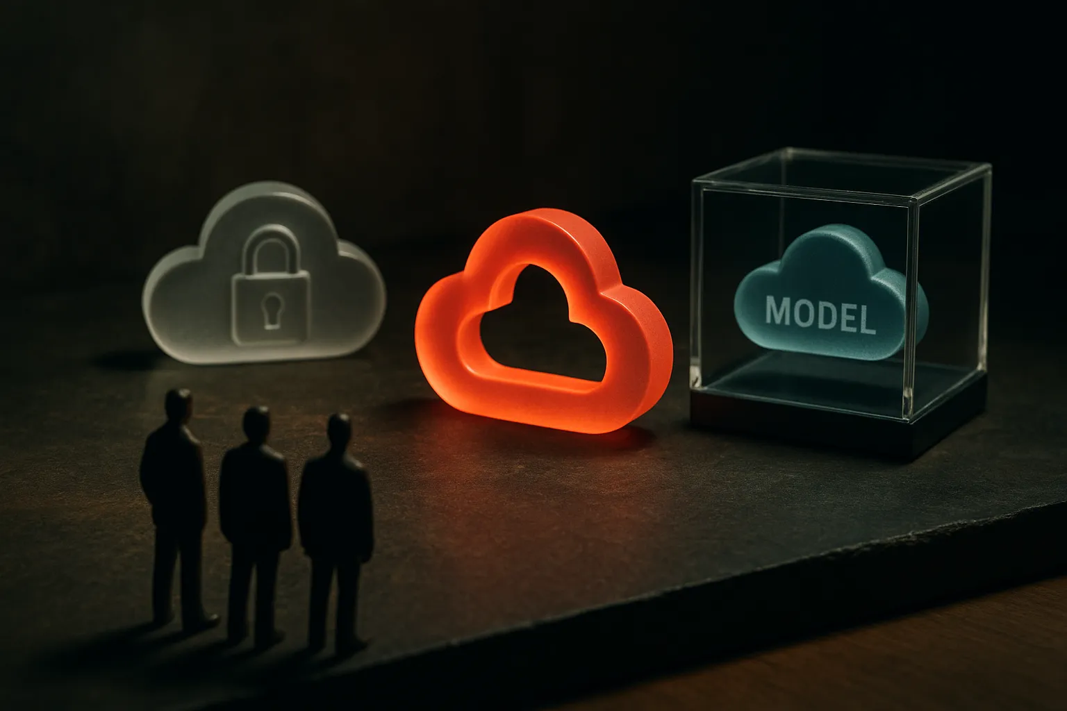 a cautious enterprise team choosing between a locked cloud endpoint, an unfamiliar open model, and a branded open-weight