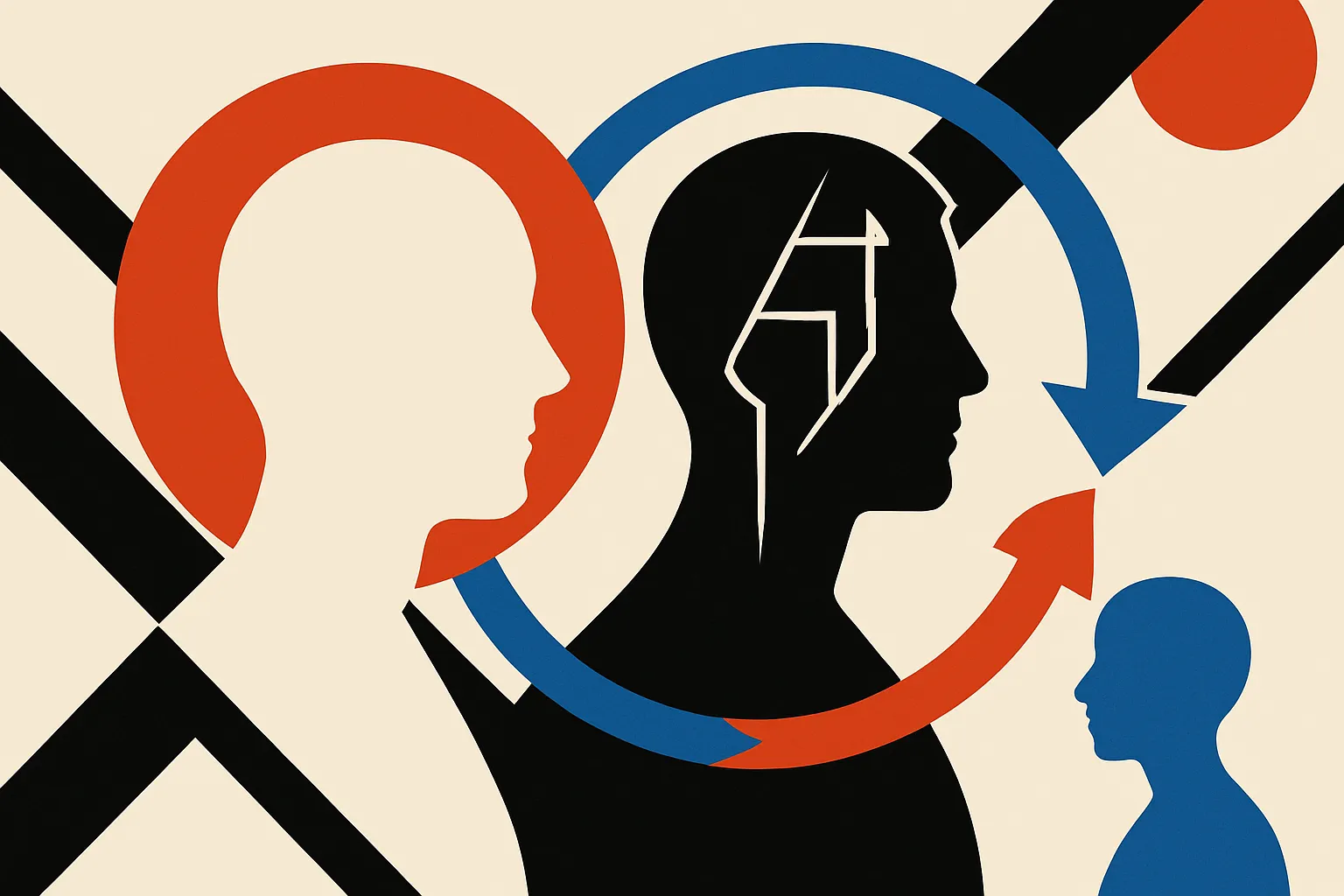 two similar model silhouettes, one plain and one sharpened for reasoning, with only the difference flowing into a smalle