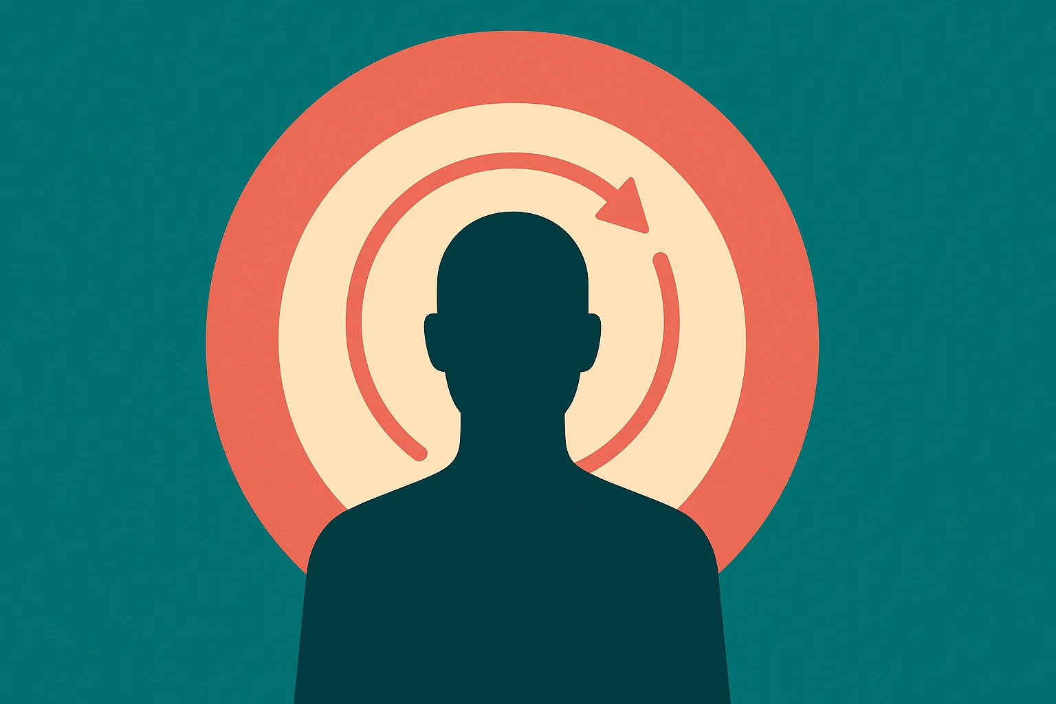 three concentric layers around a central figure, an outer general layer, a middle personal layer, and an inner feedback