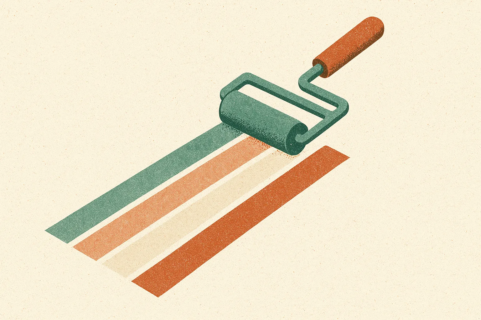 a single tool applying a different colored overlay to each of several parallel tracks