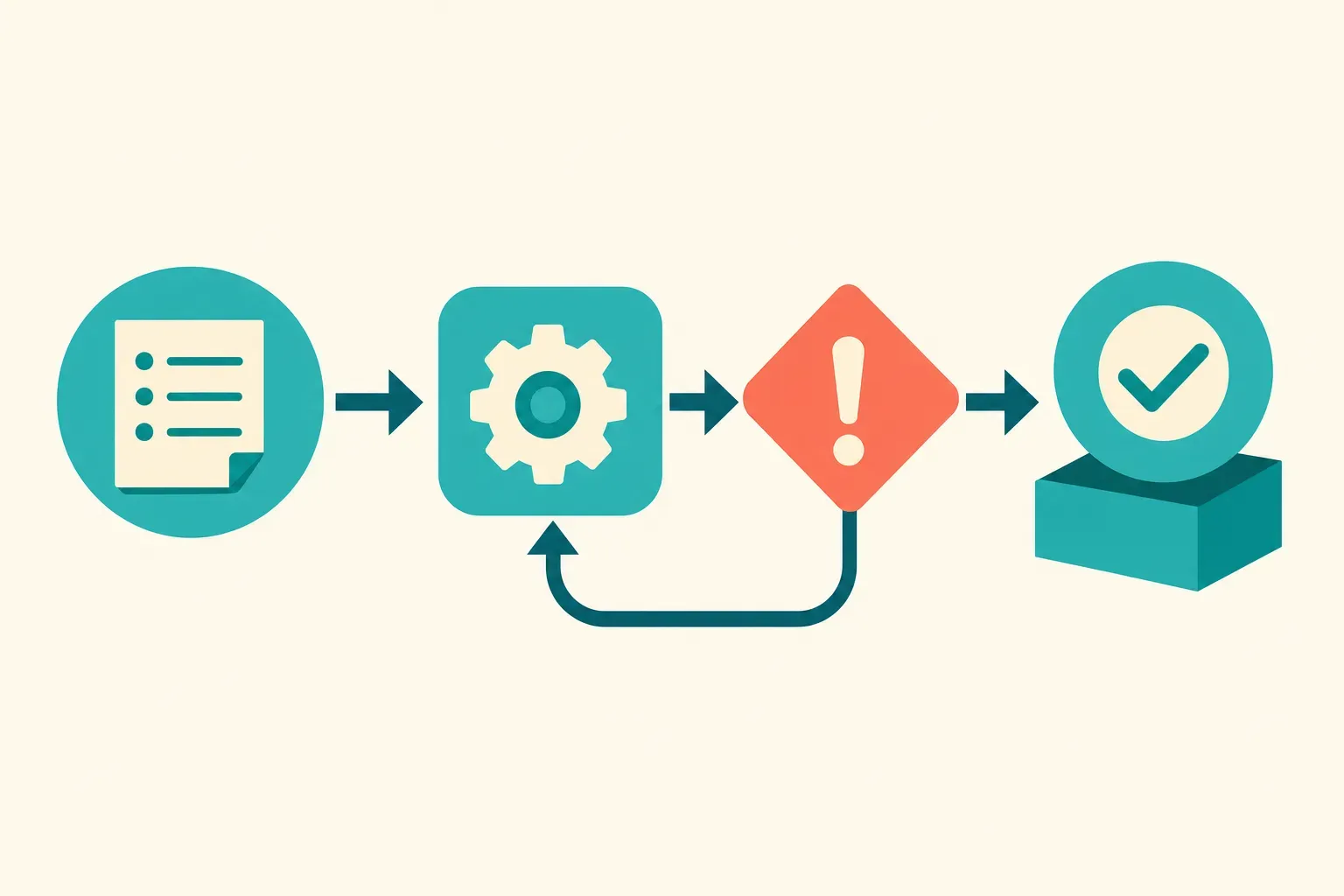 flow diagram of a single agent run from user instruction through tool call, error, retry, and final output