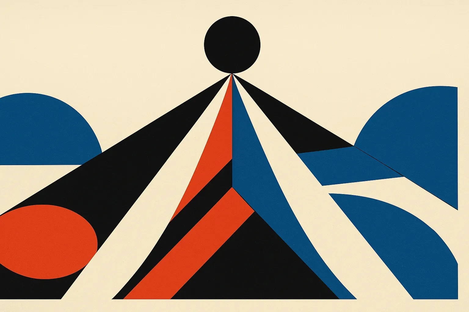 three separate landscapes flowing into one shared summit, representing generalization to multiple problem geometries