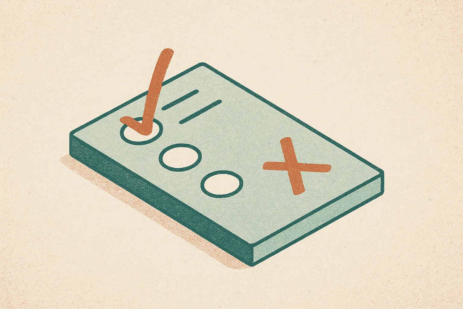 a checkmark on a test that sits above a decision quietly ignoring the very thing that was checked