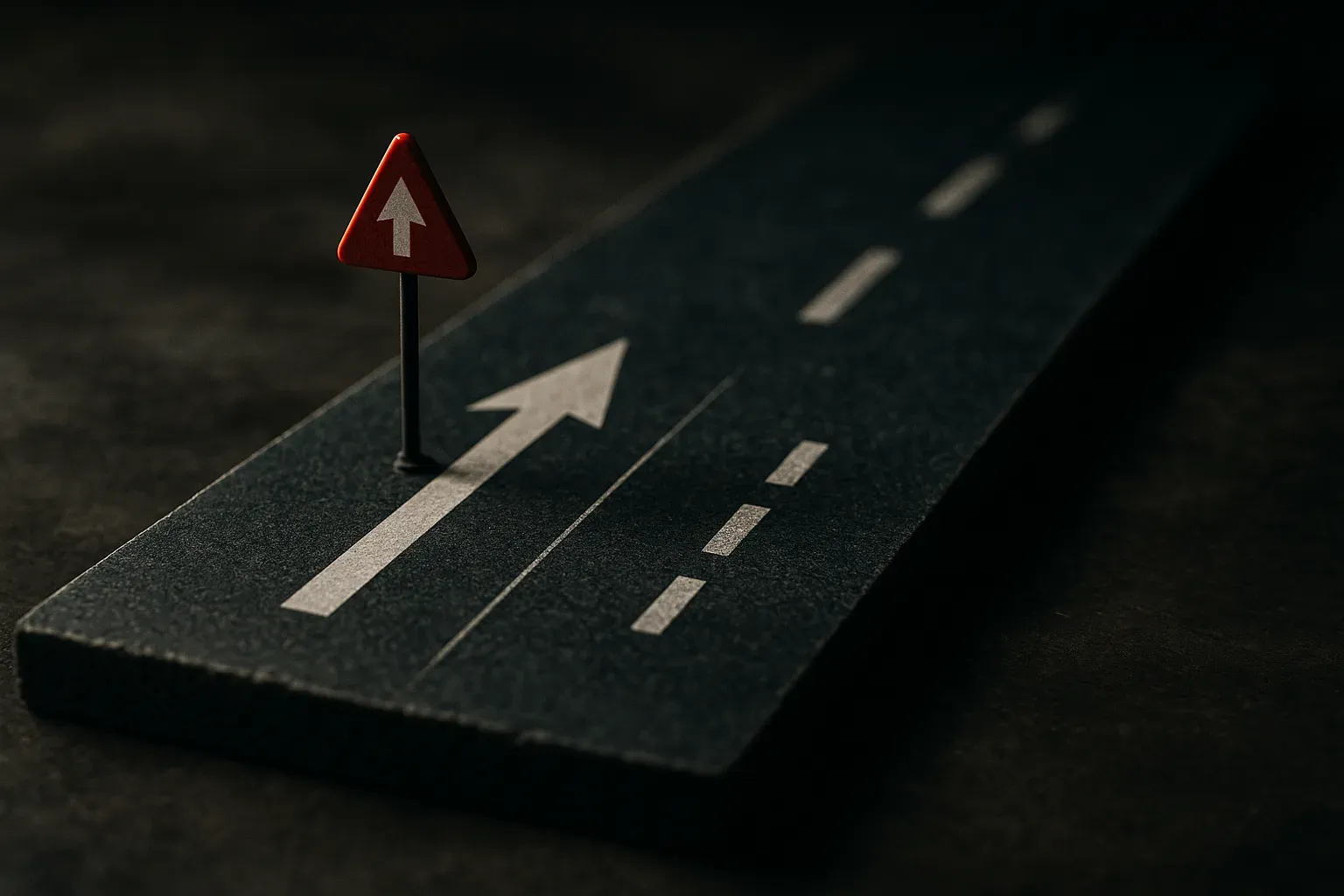 a two-lane road where one lane moves quickly and the other slowly, both heading the same direction