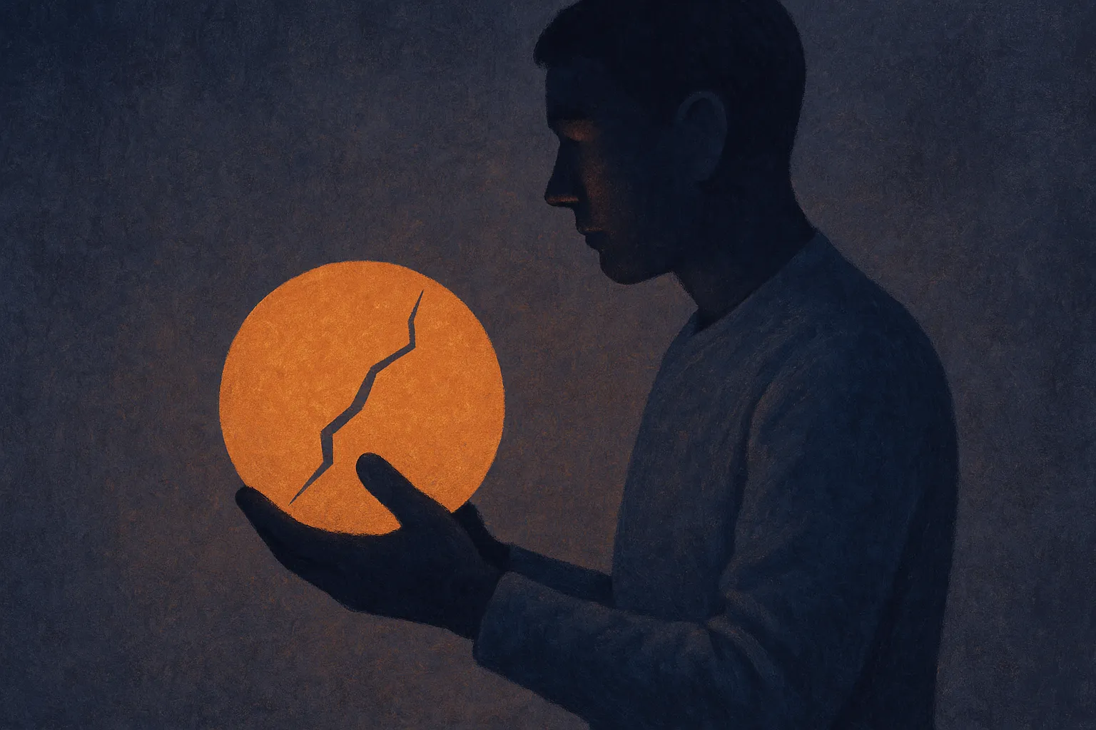 a downstream user holding an object with an invisible crack inside it