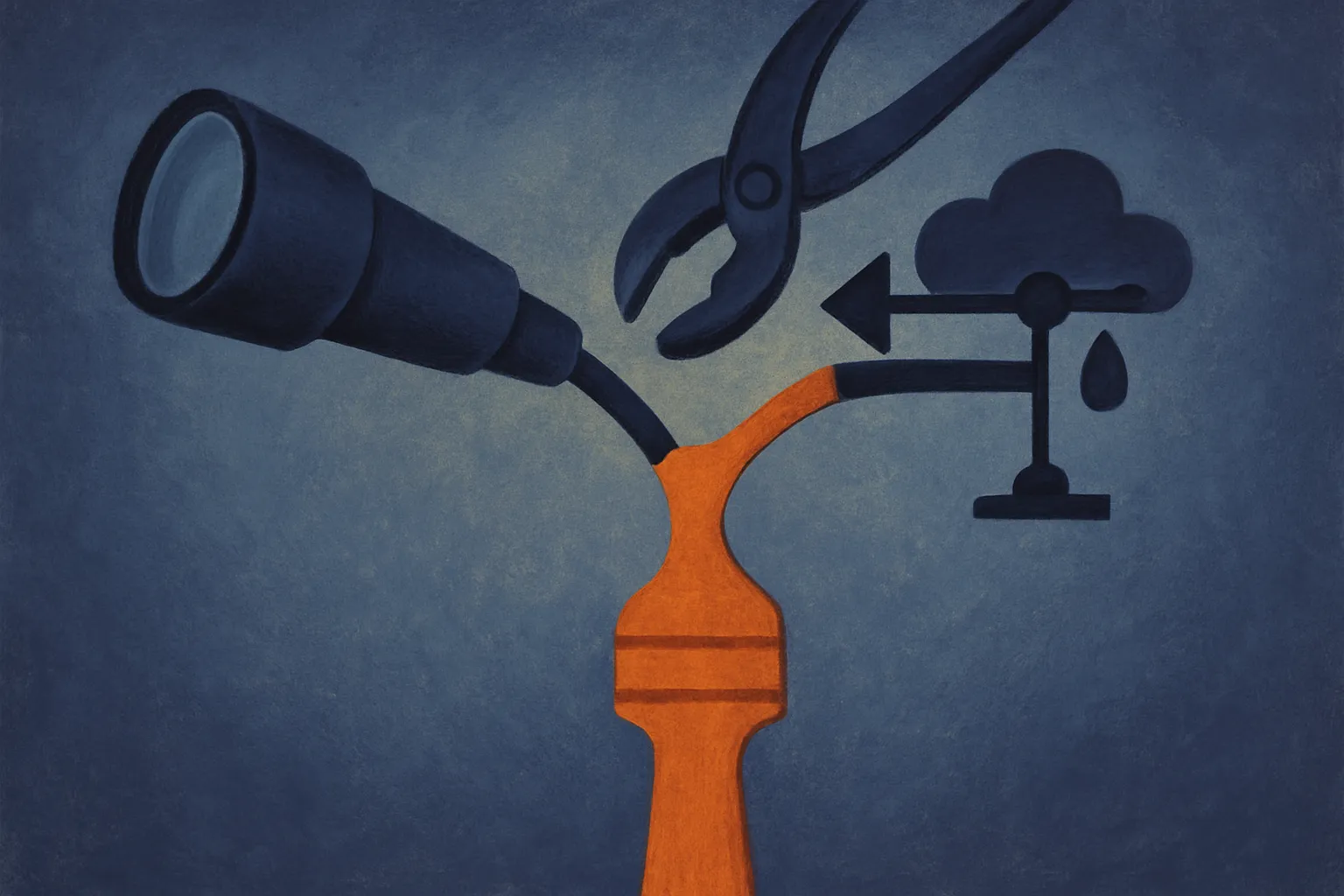 three separate tools converging into a single instrument, one for observing, one for adjusting, one for forecasting